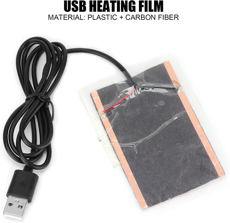Entatial Heat Pad For Reptiles, 5W Portable Heating Pad Carbon Fiber Reptile Heating Pad 45˚C USB Heating Film Heat Mat For Reptiles Low Power Heat Pad For Home Outdoors Daily Use - Image 3